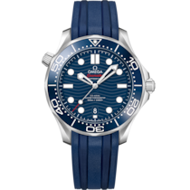 Seamaster Diver 300M 42&nbsp;mm, steel on rubber strap - 21032422003001