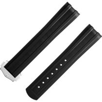 Two‑piece strap - Seamaster Diver 300M black rubber strap with foldover clasp - 032CVZ015752W